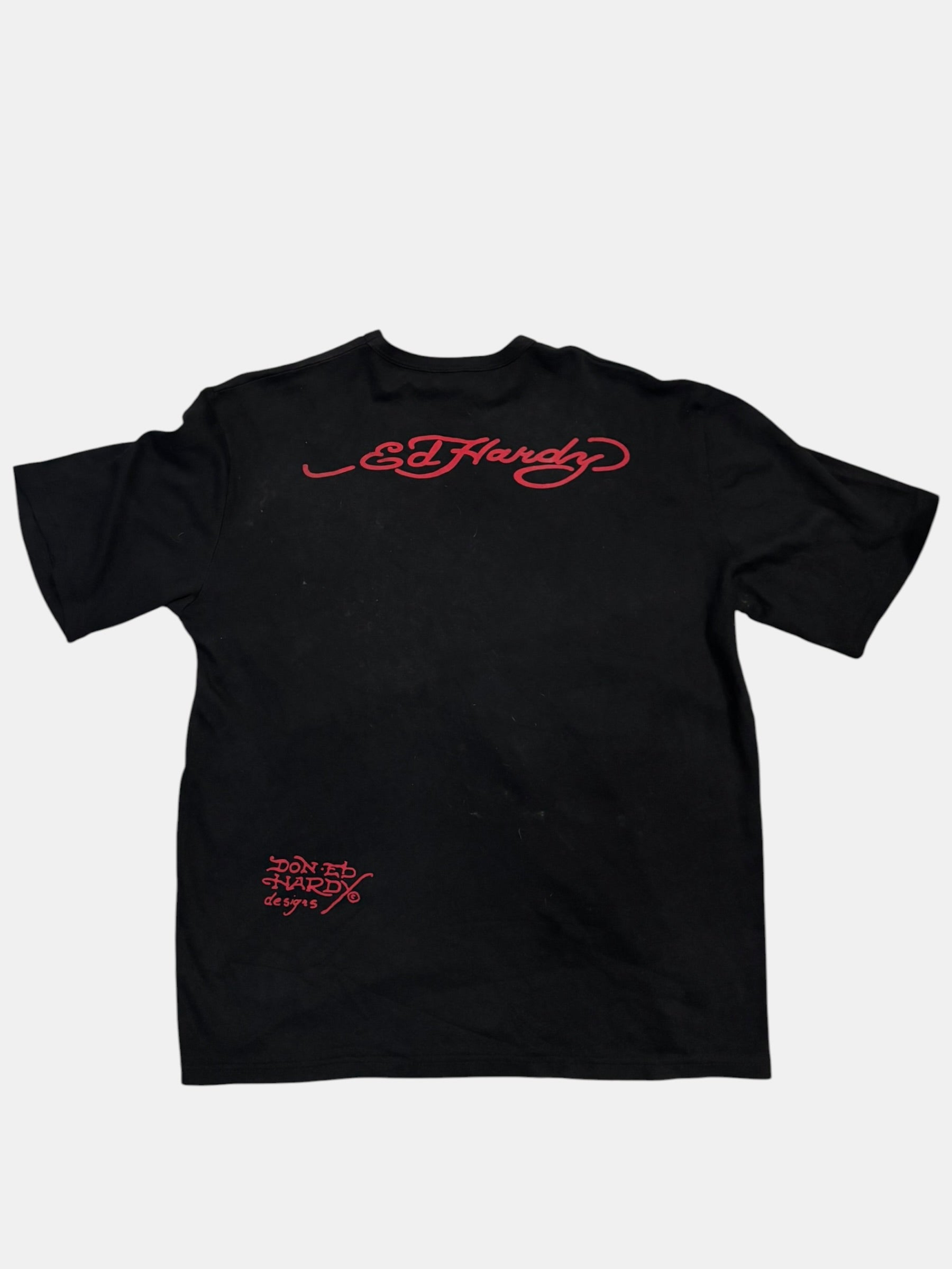 Ed Hardy Dragon Rhinestones Graphic T-Shirt Black
