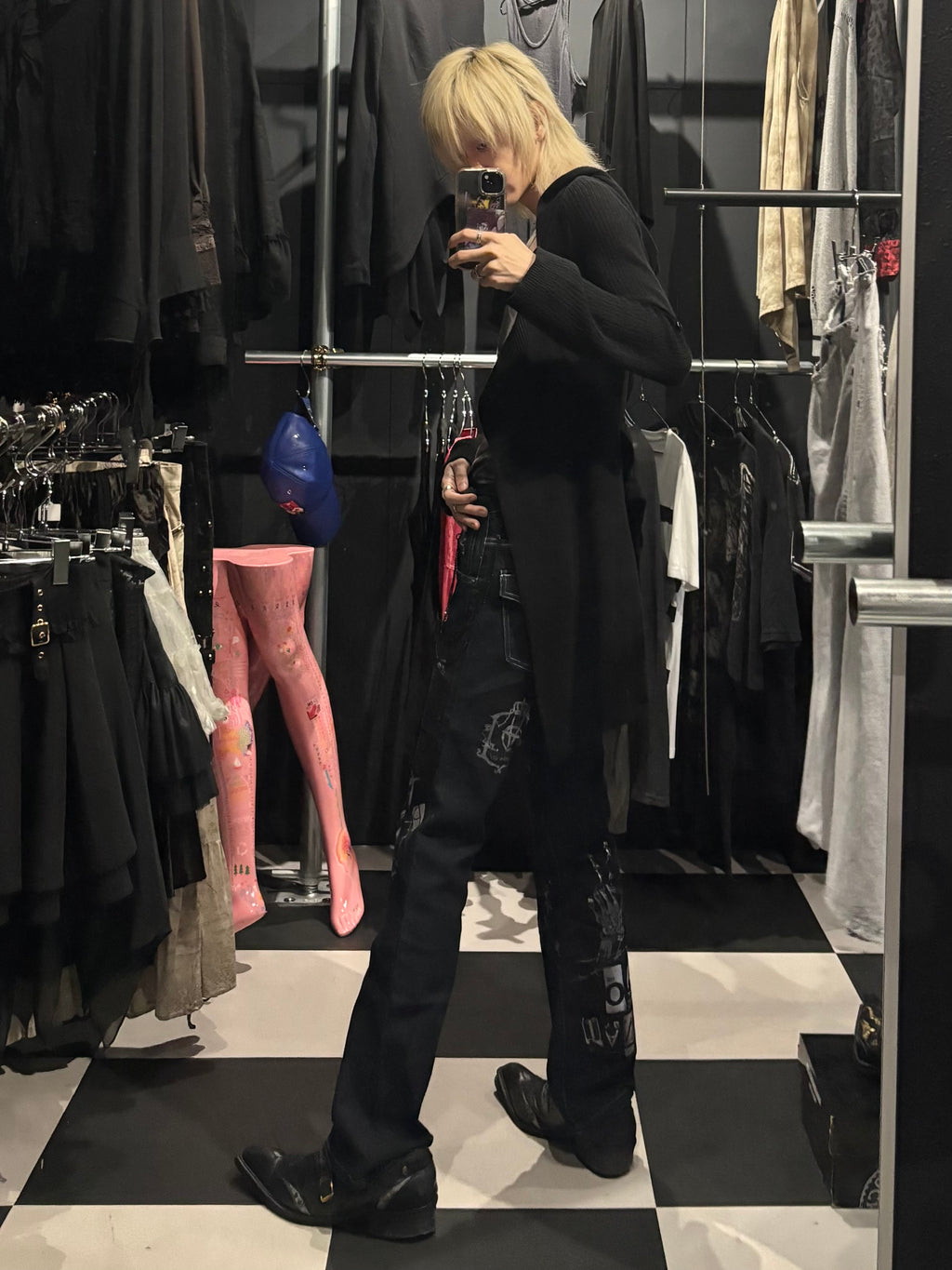 Tornado Mart J-Rock Asymmetrical Belted Long Cardigan