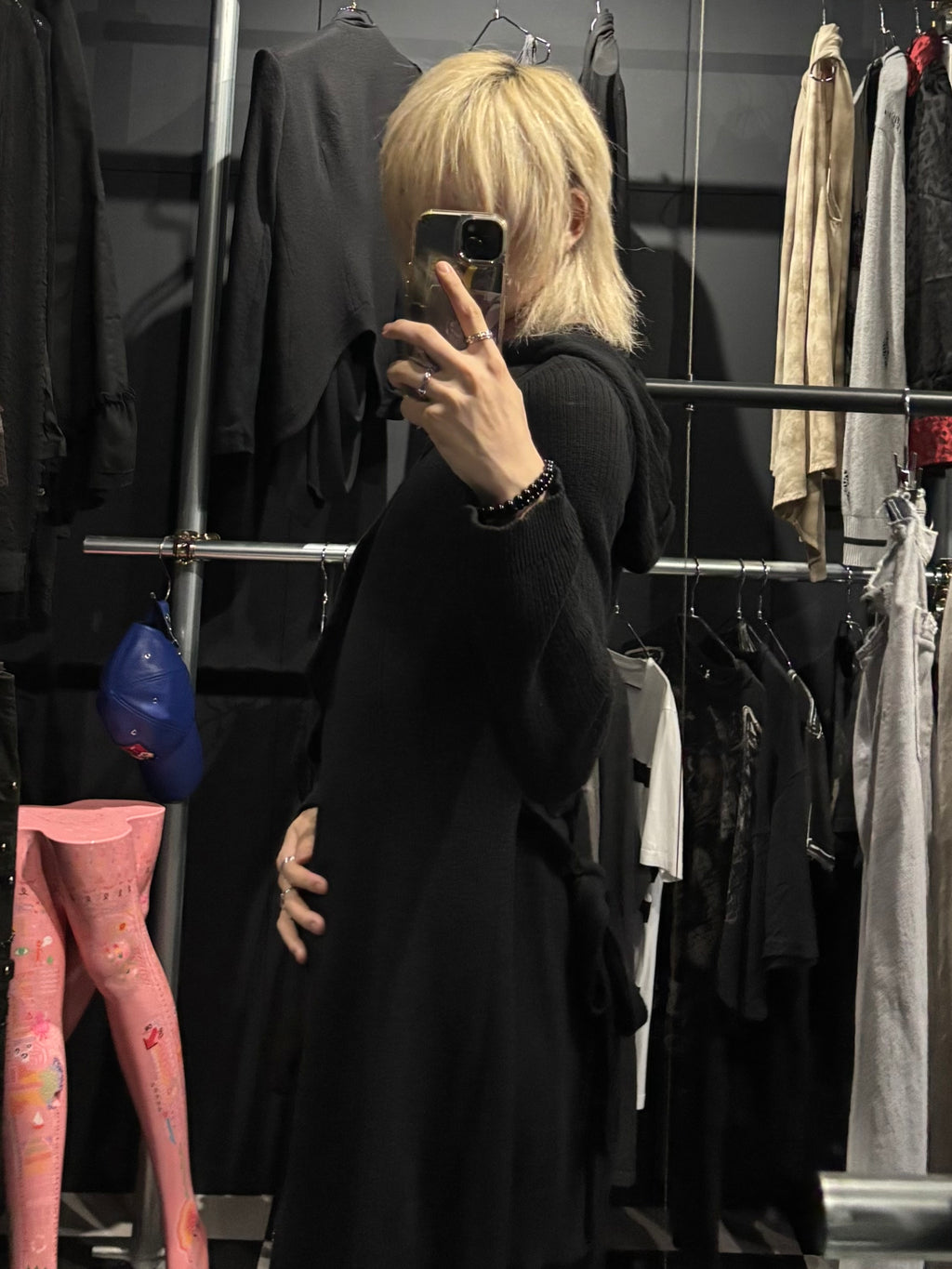 Tornado Mart J-Rock Asymmetrical Belted Long Cardigan