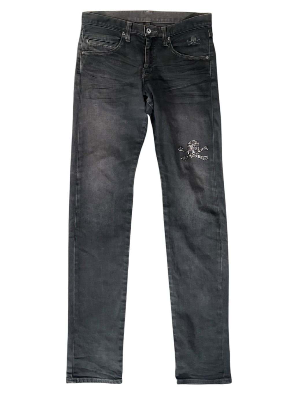 Roen Rhinestone Skull Slim Jeans