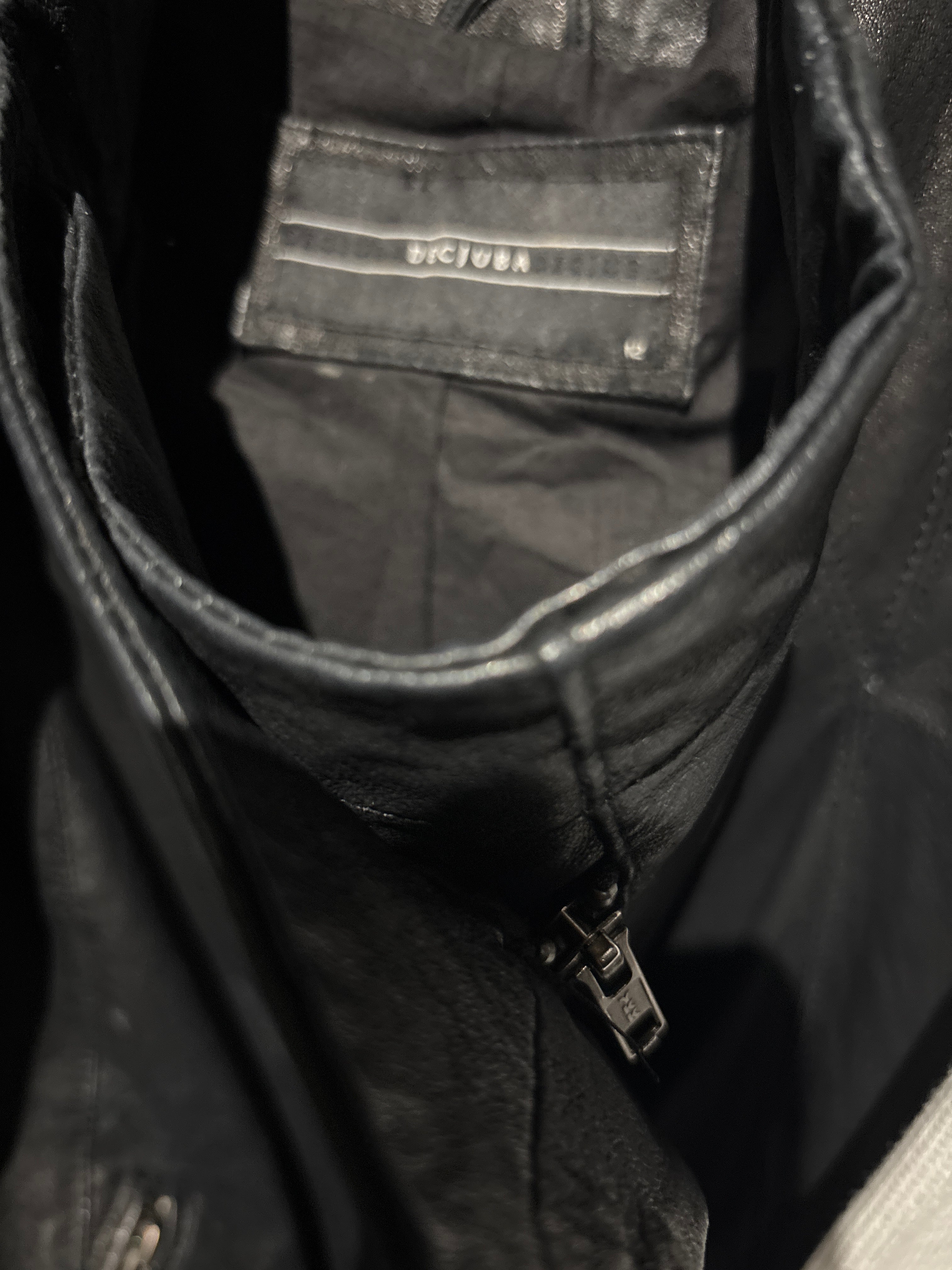 Asymmetric High-Neck Genuine Leather Vest