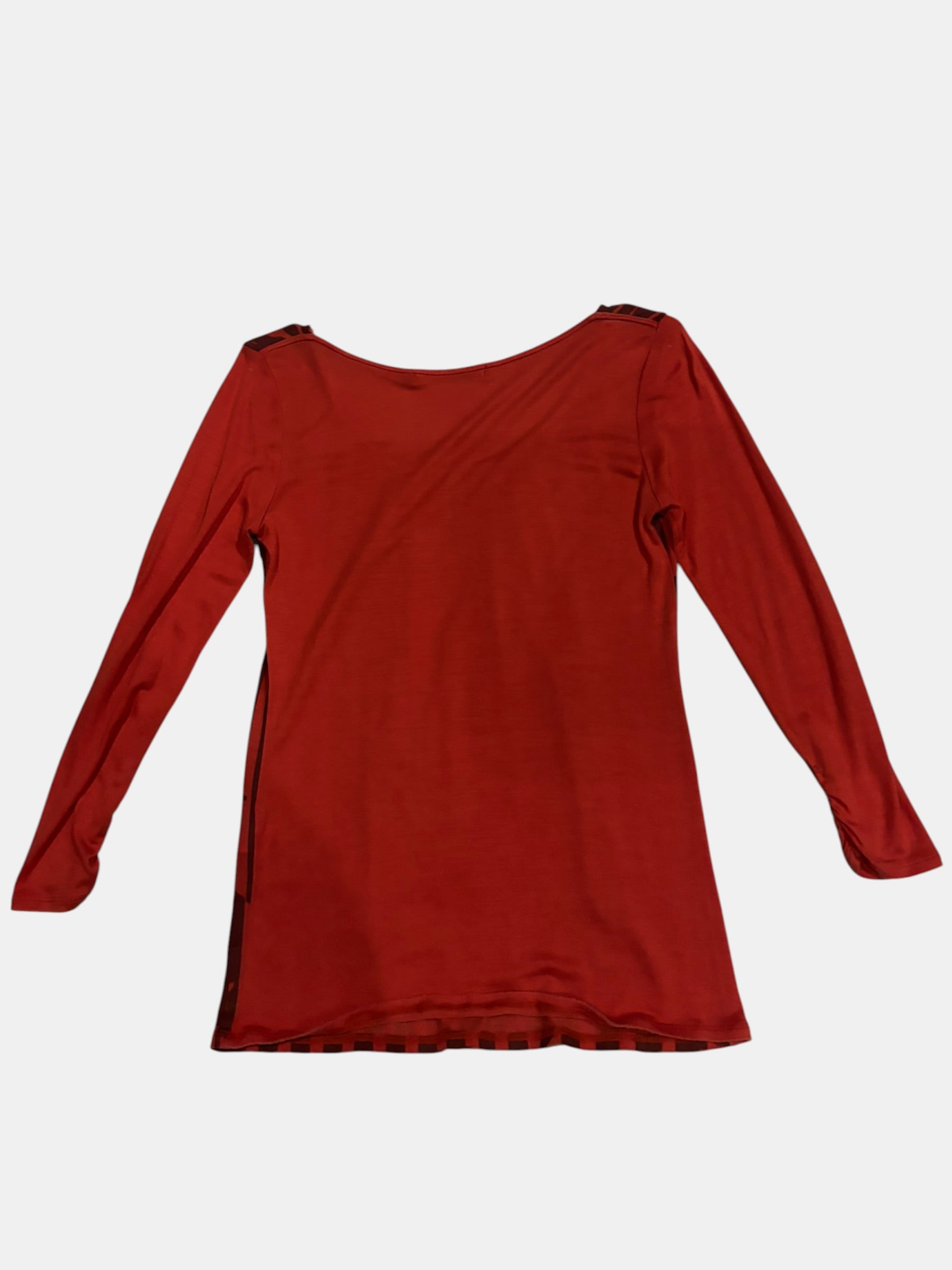 5351 Red/Brown Abstract Top