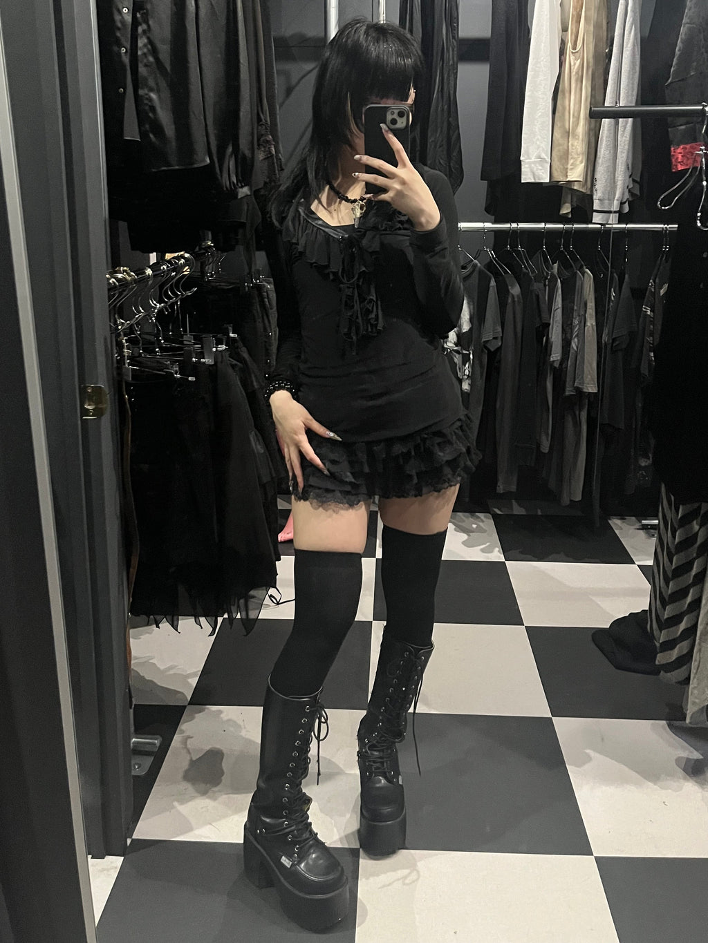 Fairycore Lace-Up Ruffle Long Sleeve