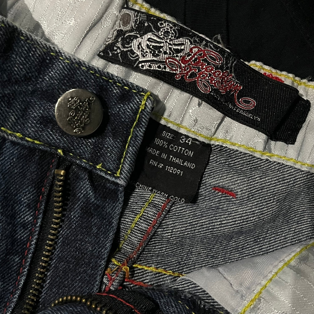 Brooklyn Xpress クラウン刺繍デニムショーツ