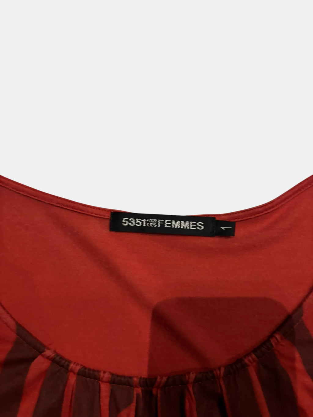 5351 Red/Brown Abstract Top