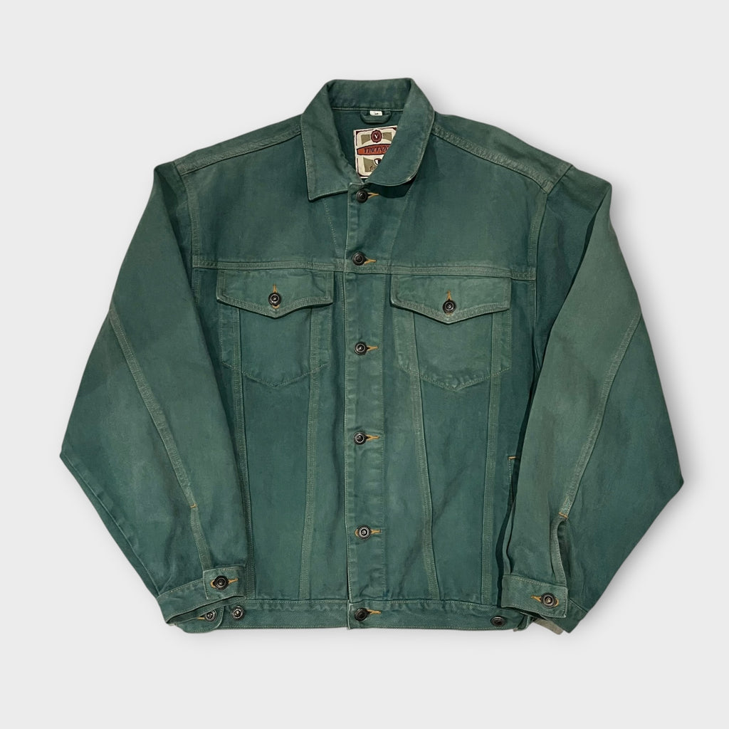 90s Green Denim Trucker Jacket