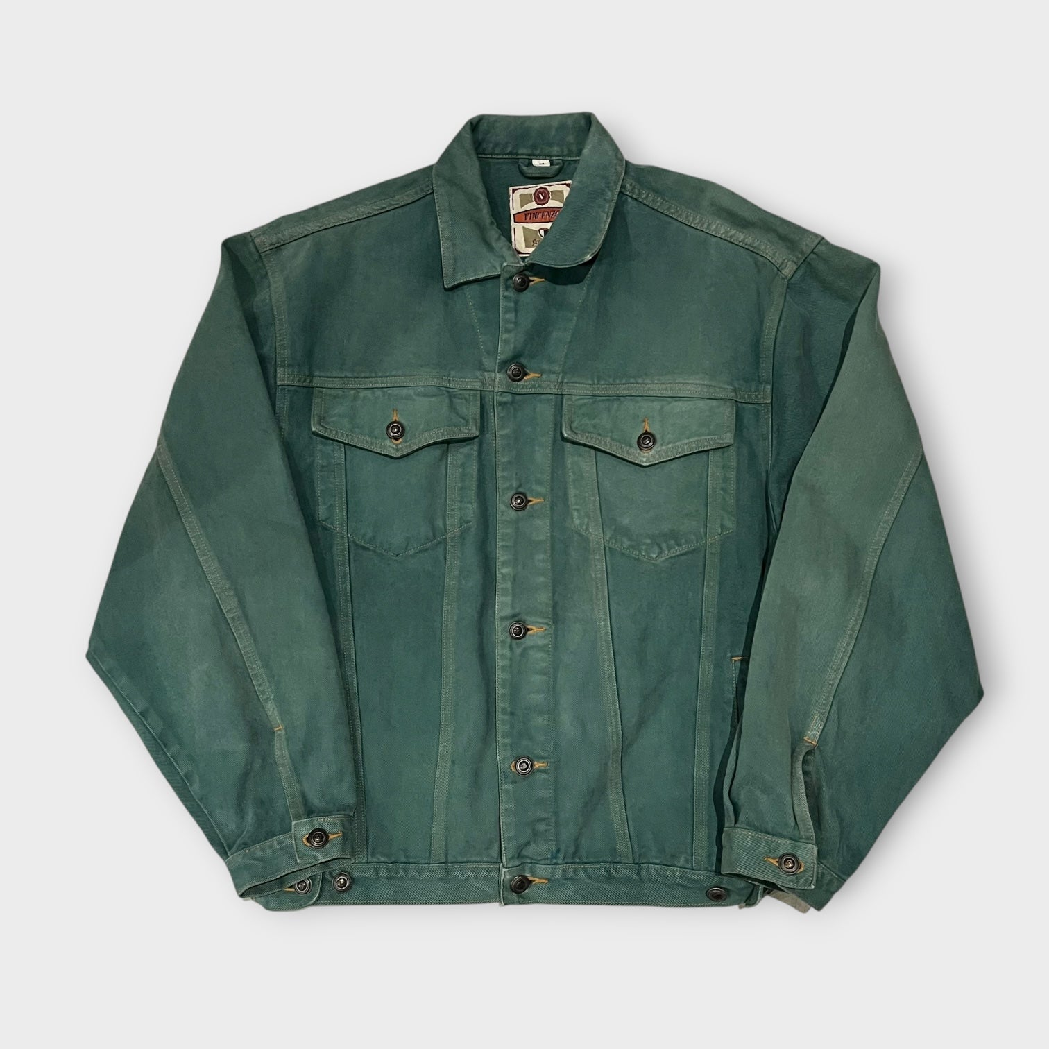 90s Green Denim Trucker Jacket