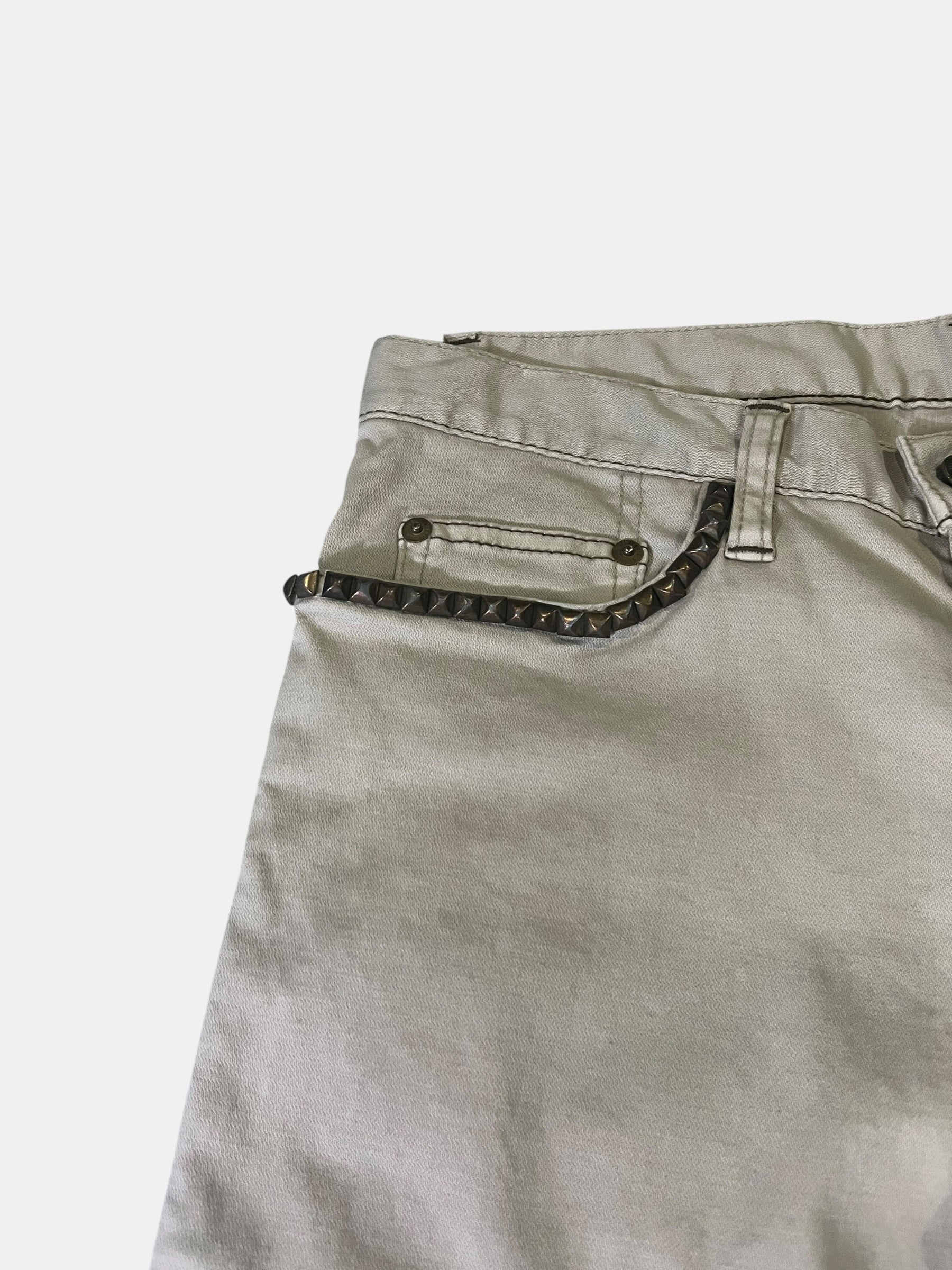 HYSTERIC GLAMOUR Studded & Layered Knee-Ruffle Slim Pants