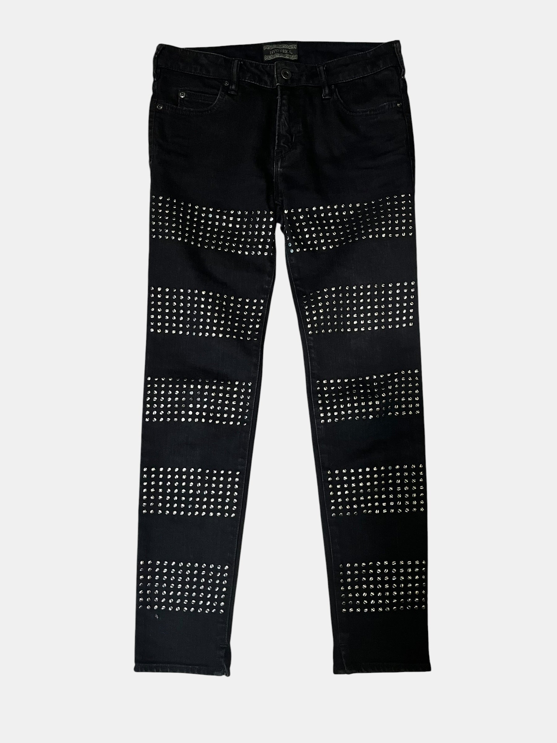 Hysterics Punk Rock Studded Black Denim Jeans