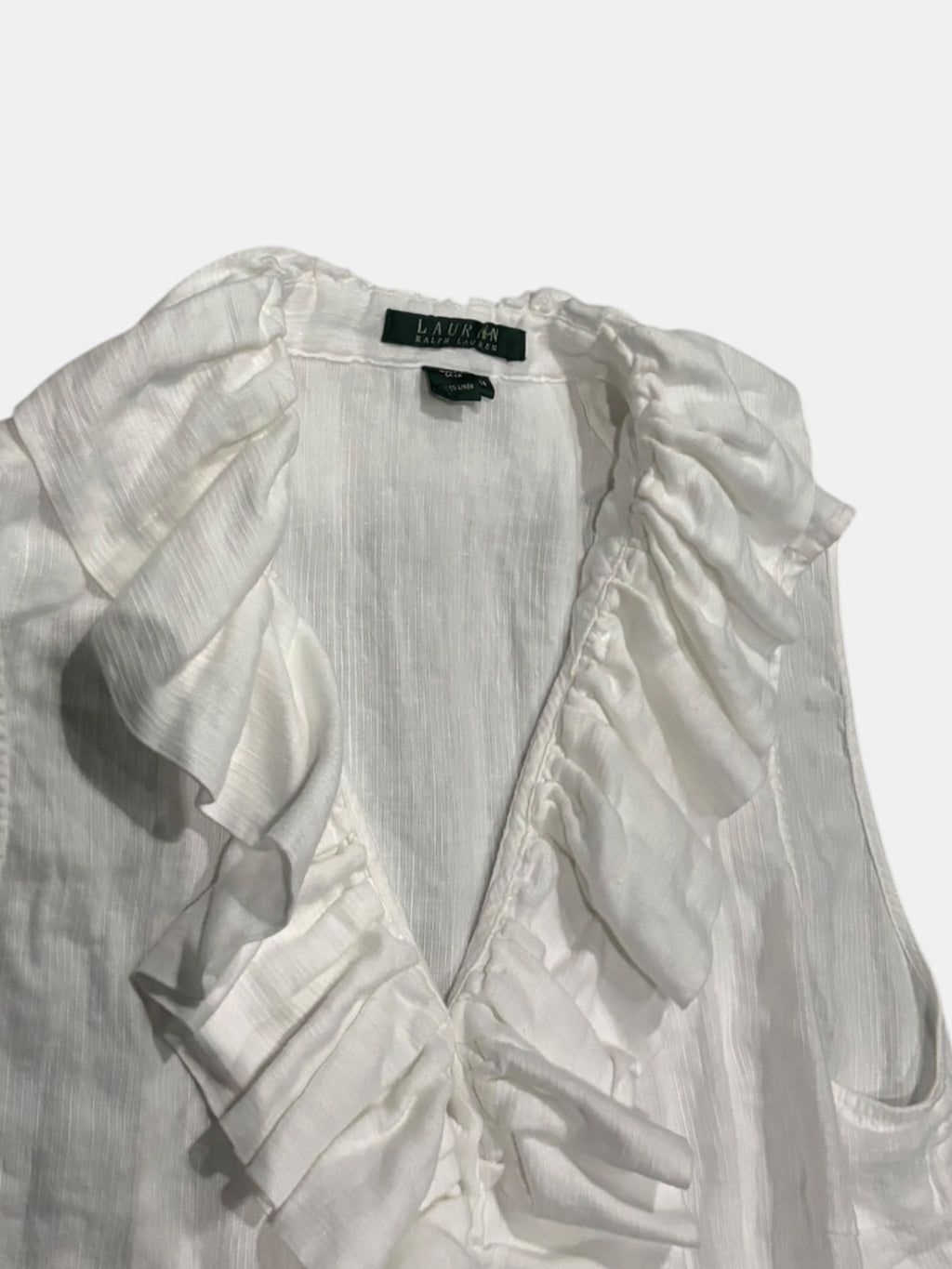Ralph Lauren White Ruffle Vest