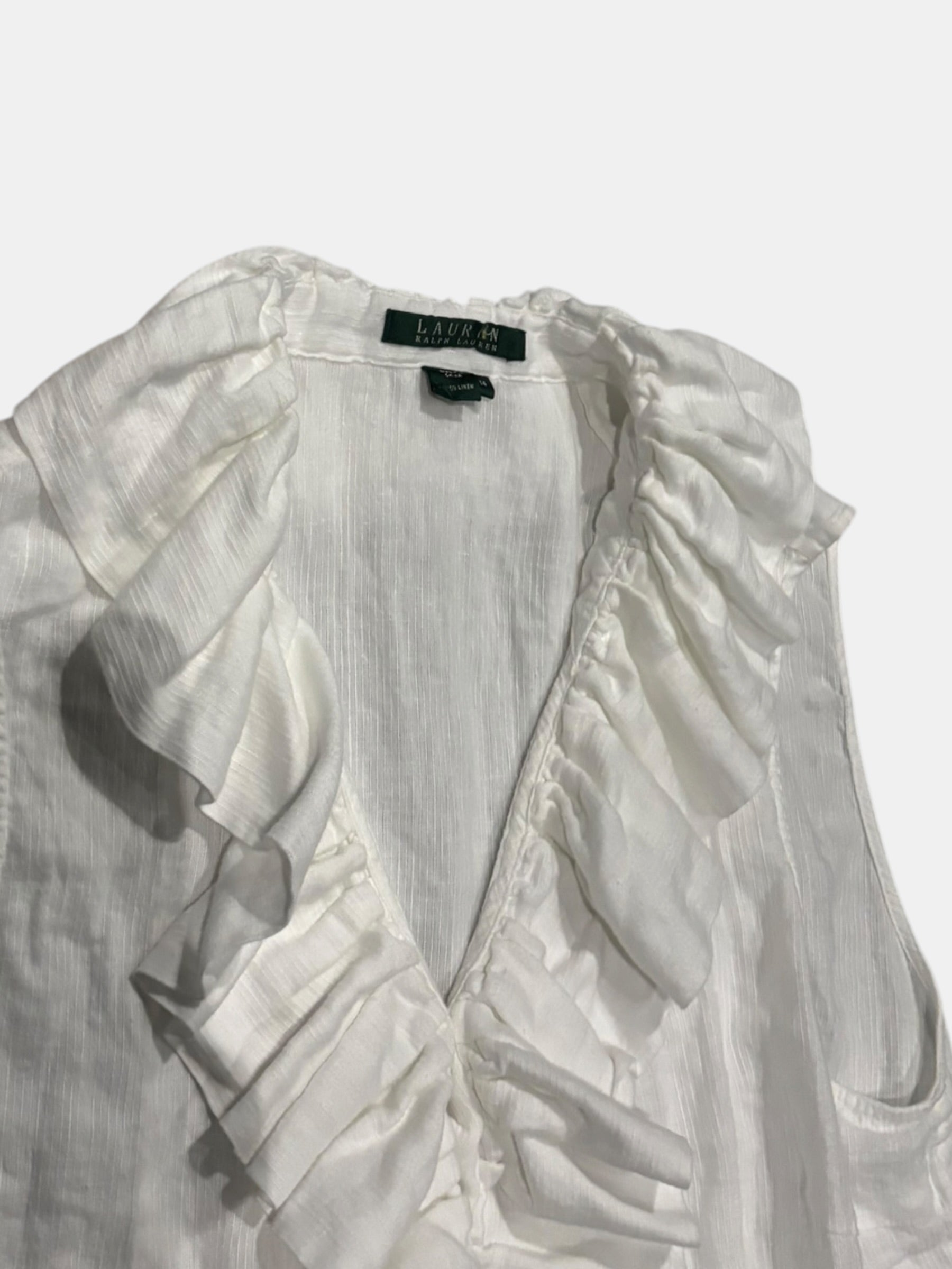 Ralph Lauren White Ruffle Vest