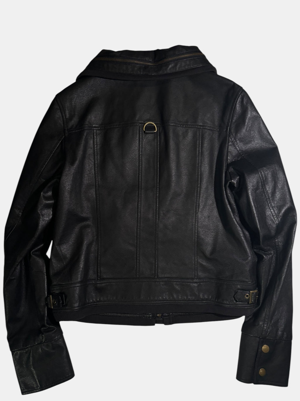Philipp Plein D-Ring Funnel Neck Leather Jacket