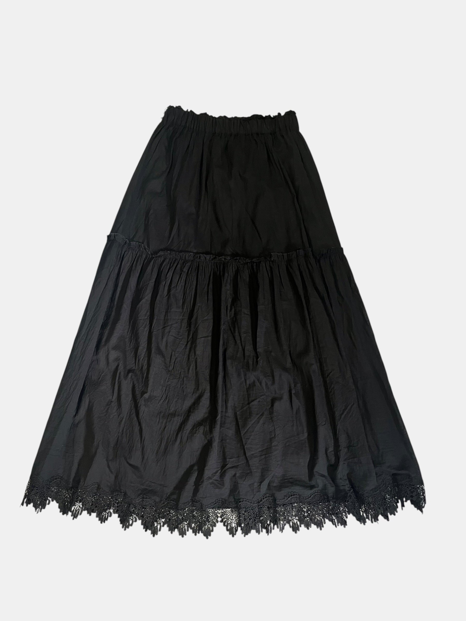 Gothic Fairy Lace-Hem Tiered Skirt